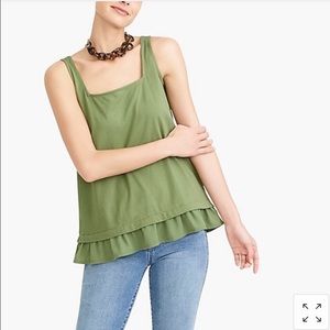 J.Crew Square Neck Tank Top with Woven Hem NWT